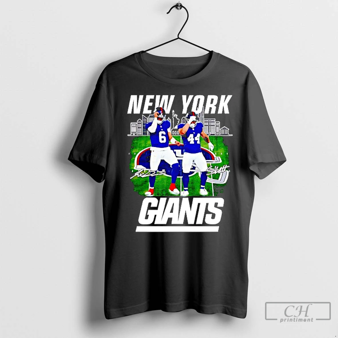 Classic Jaxson Dart And Cam Skattebo New York Giants Football Signatures T Shirt
