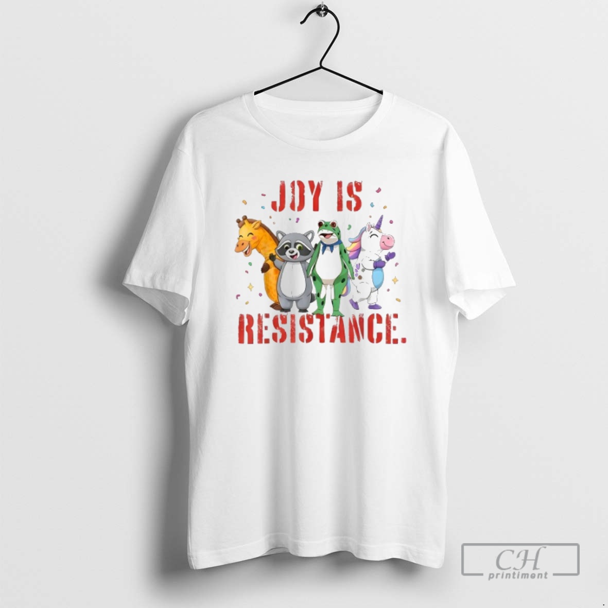 Classic Joy Is Resistance Portland Frog Protest Raccoon Unicorn Shirt Sweater Hoodie