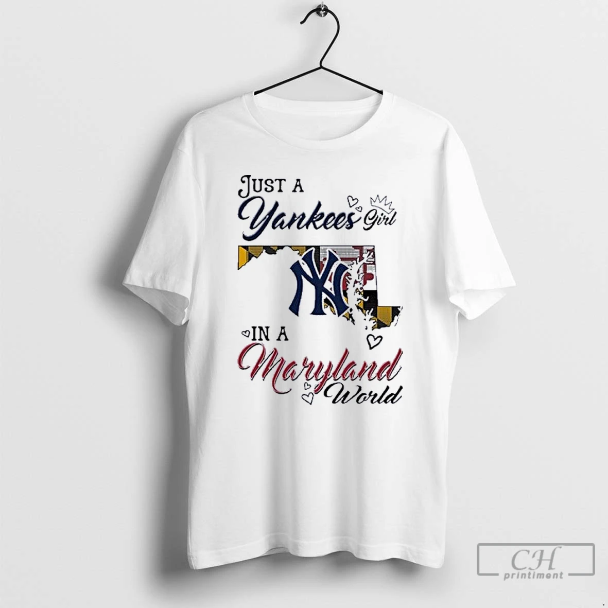 Classic Just A New York Yankees Girl In A Maryland World T Shirts Hoodie