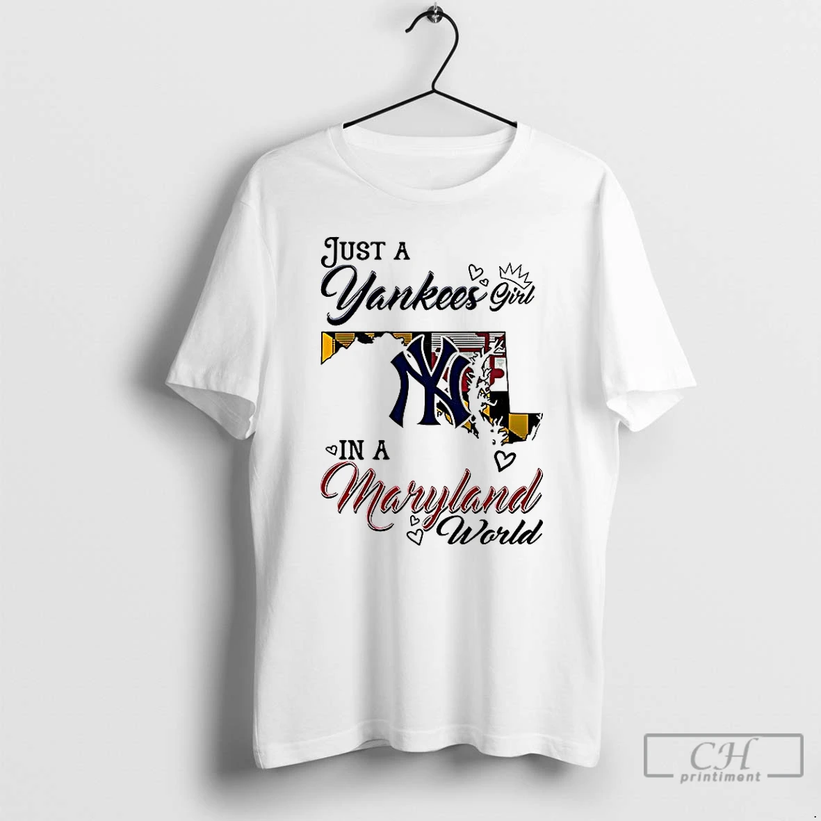 Classic Just A Yankees Girl In A World Maryland World T Shirts Hoodie