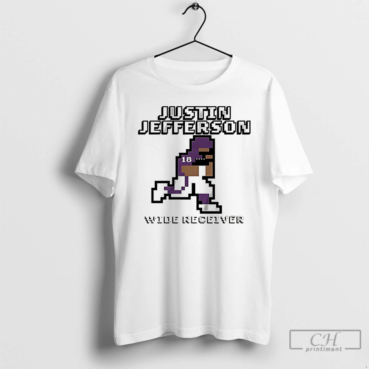 Classic Justin Jefferson Minnesota Vikings Football Retro Baller 8 Bit T Shirts Hoodie
