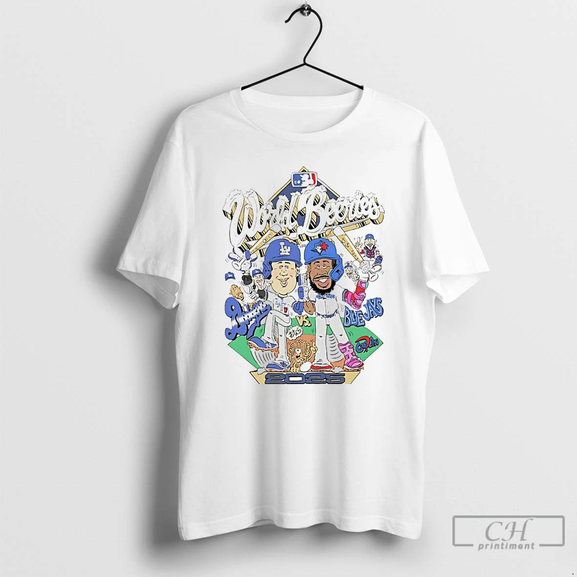 Classic La Dodgers Vs Toronto Blue Jays 2025 World Series Caricature T Shirts Hoodie