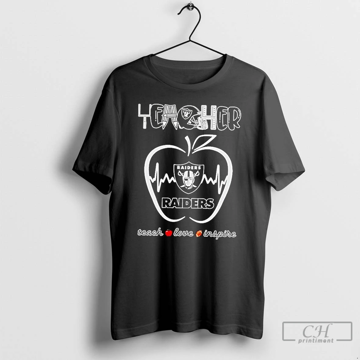 Classic Las Vegas Raiders Teacher Teach Love Inspire T Shirts Hoodie