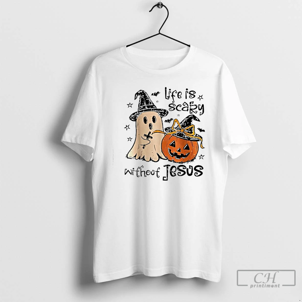 Classic Life Is Scary Without Jesus Christian Halloween T Shirts Hoodie