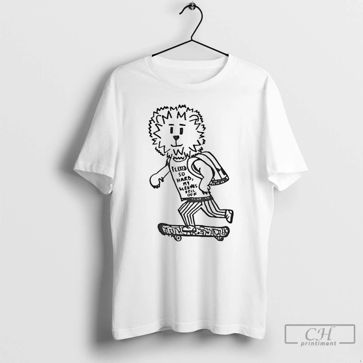 Classic Lion Skateboarding Flexed So Hard My Sleeves Fell Off T Shirts Hoodie