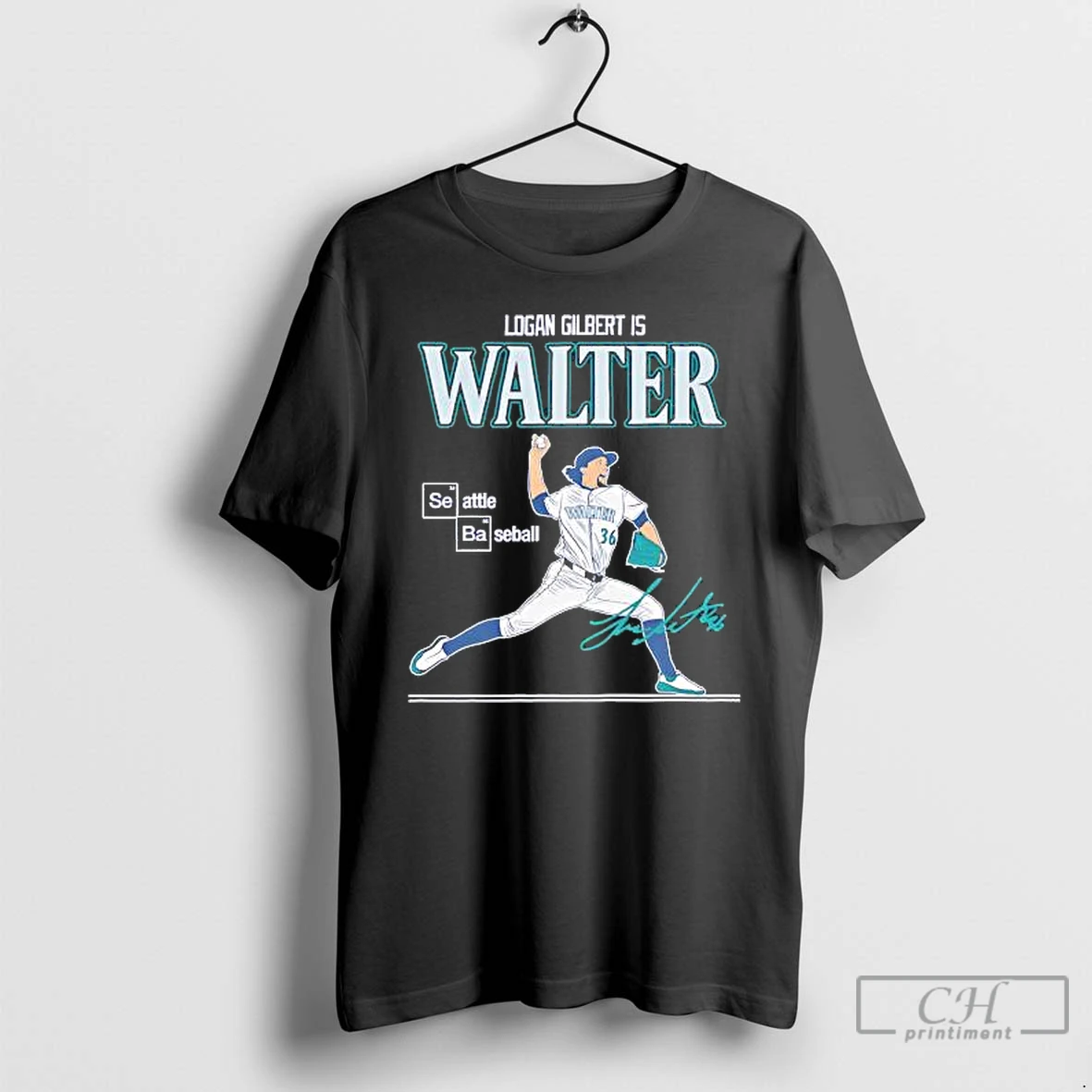 Classic Logan Gilbert Is Walter Seattle Mariners Mlb 2025 Baseball Signature T Shirts Hoodie