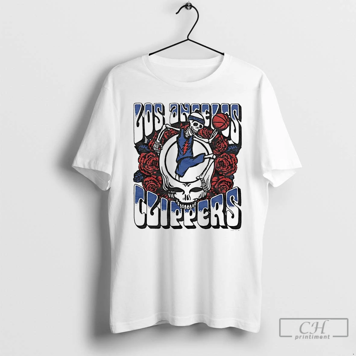 Classic Los Angeles Clippers Grateful Dead Skull T Shirts Hoodie