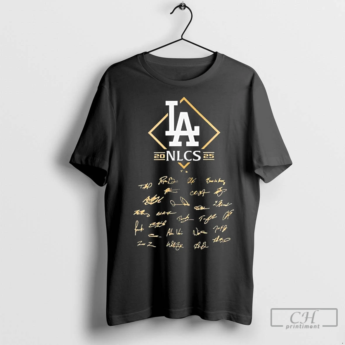 Classic Los Angeles Dodgers Nlcs Champions 2025 Signatures T Shirt