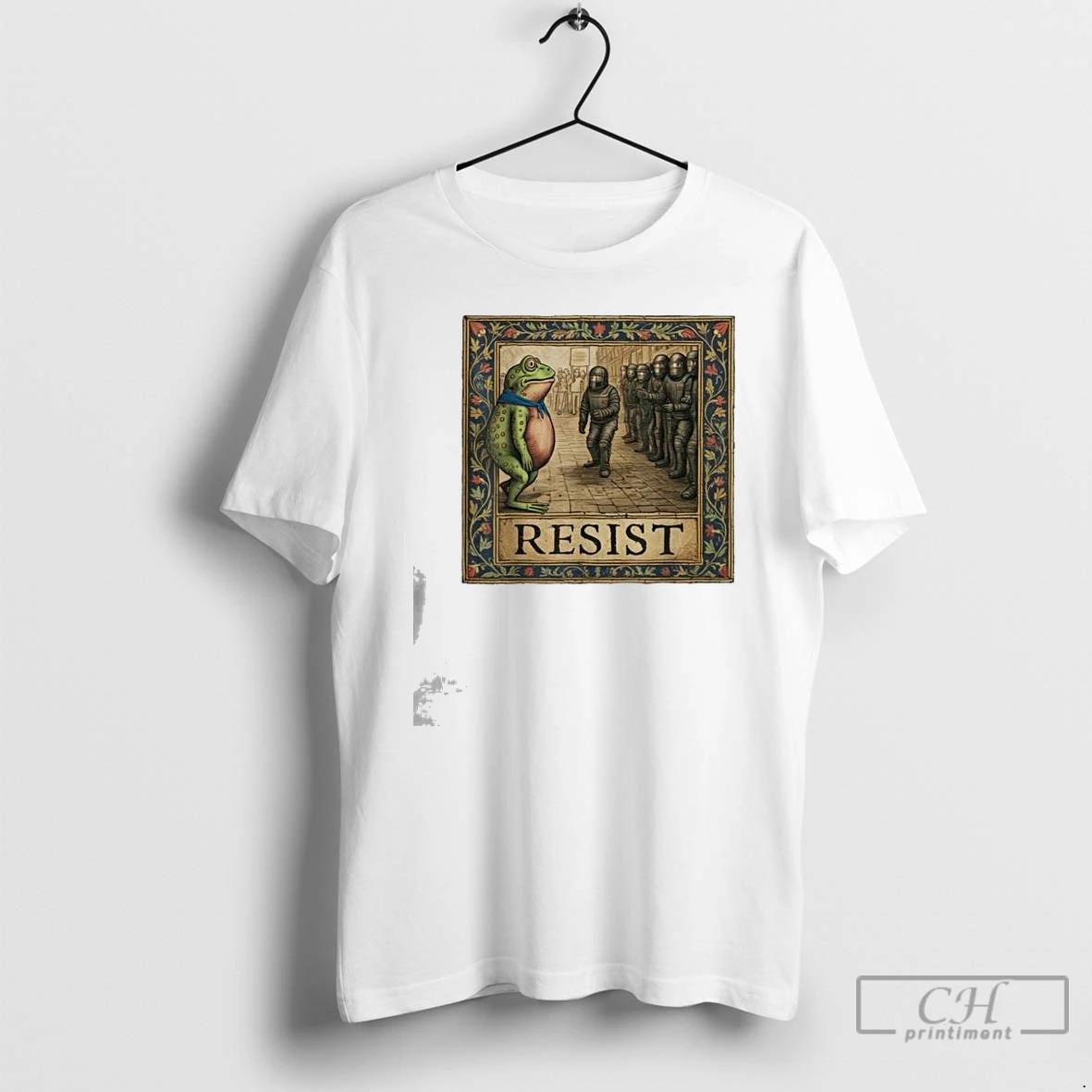Classic Medieval Vintage Portland Frog Protest Resist T Shirts Hoodie