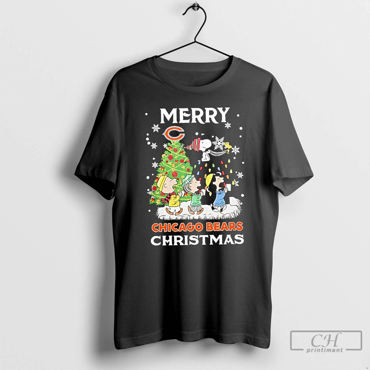 Classic Merry Chicago Bears Christmas With Peanuts Characters T Shirts Hoodie