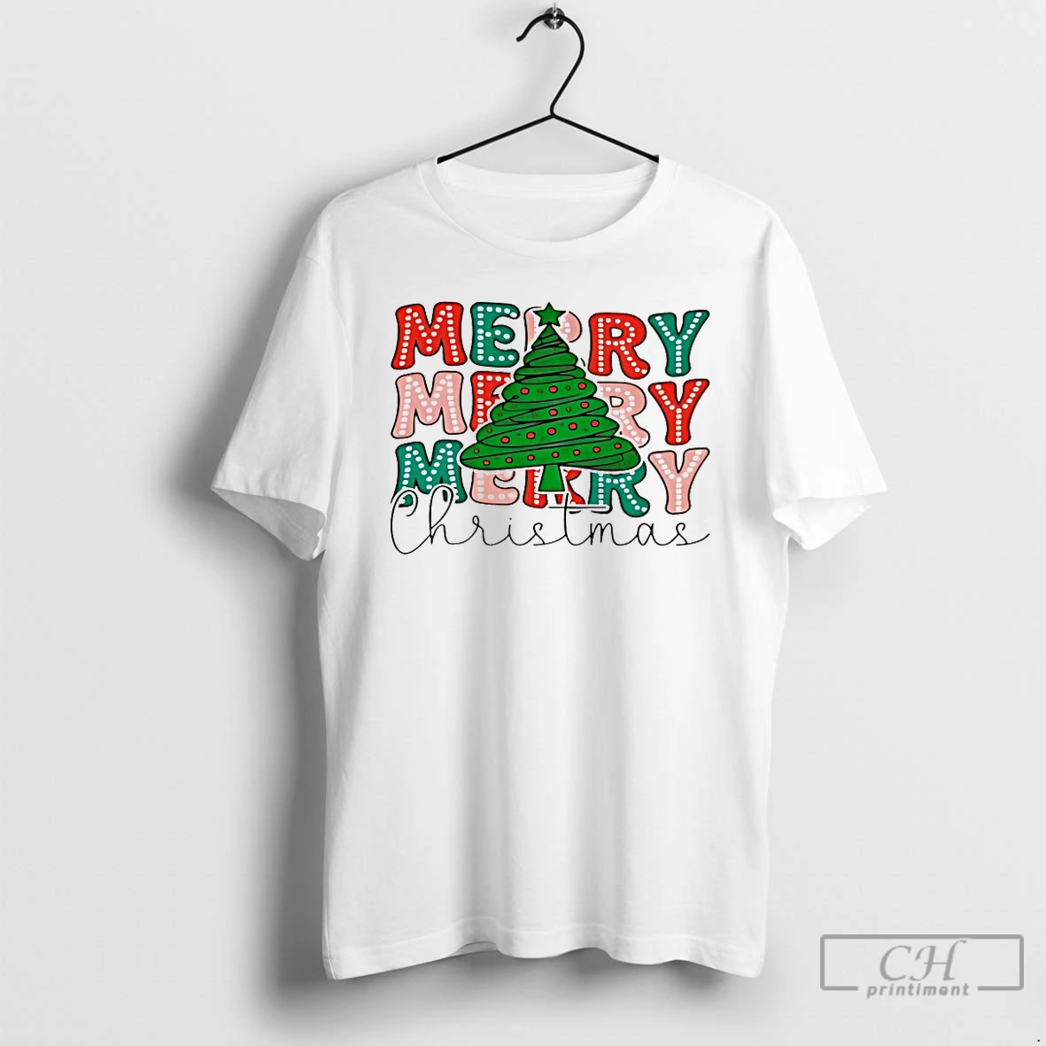 Classic Merry Merry Merry Christmas Tree T Shirts Hoodie