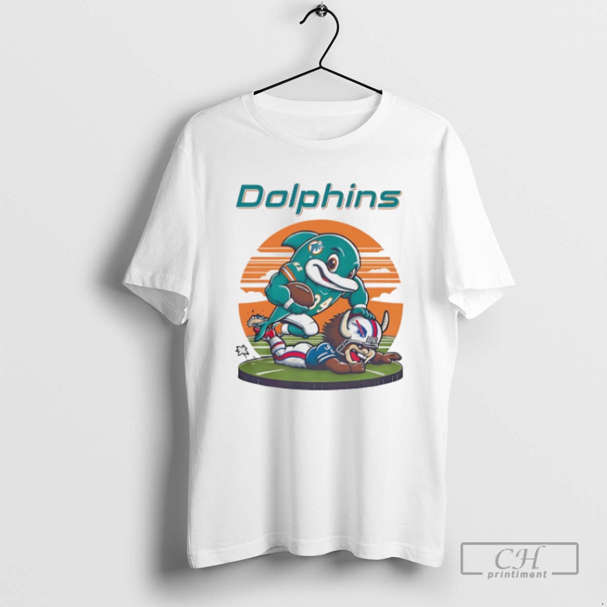 Classic Miami Dolphins Stomp Buffalo Bills Mascot T Shirts