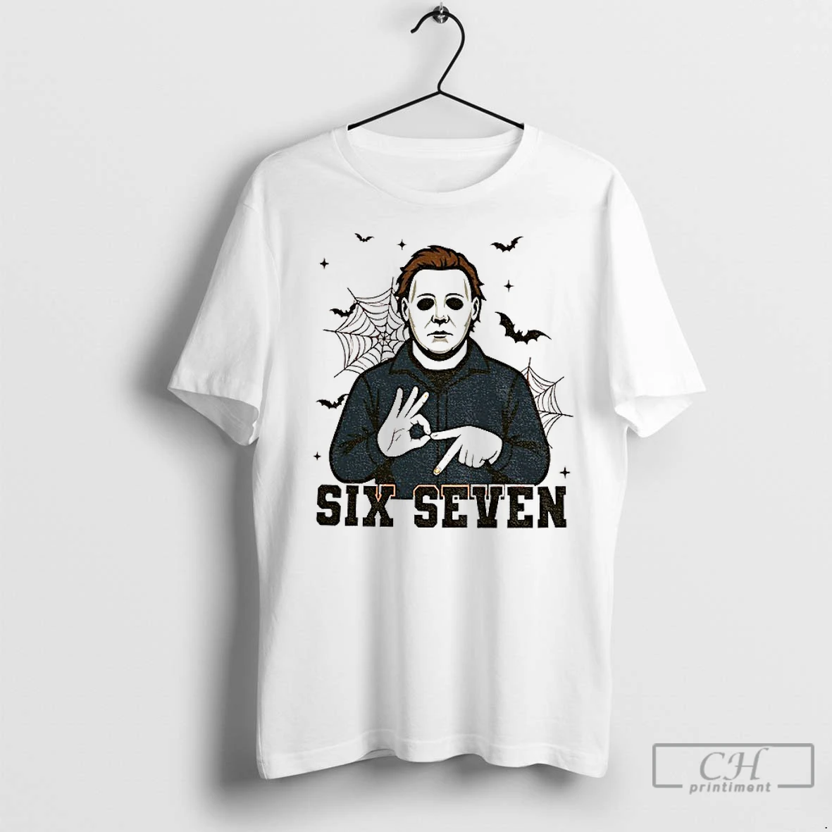 Classic Michael Myers Bat Six Seven 6 7 Meme Spooky Halloween T Shirt
