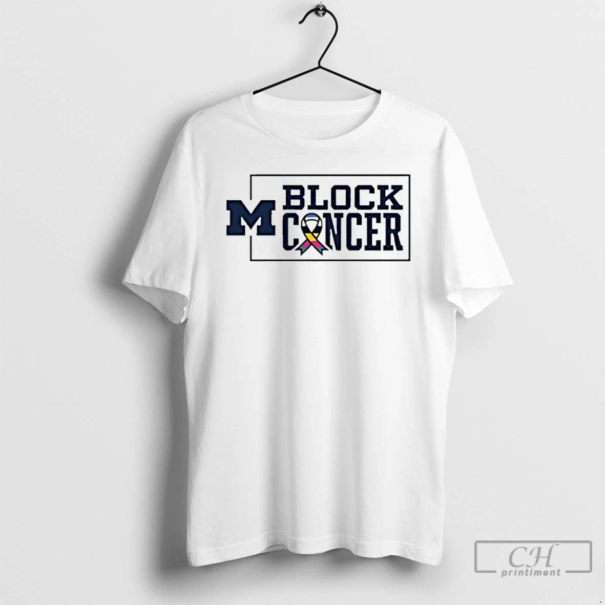 Classic Michigan Football 2025 Block Cancer T Shirts Hoodie
