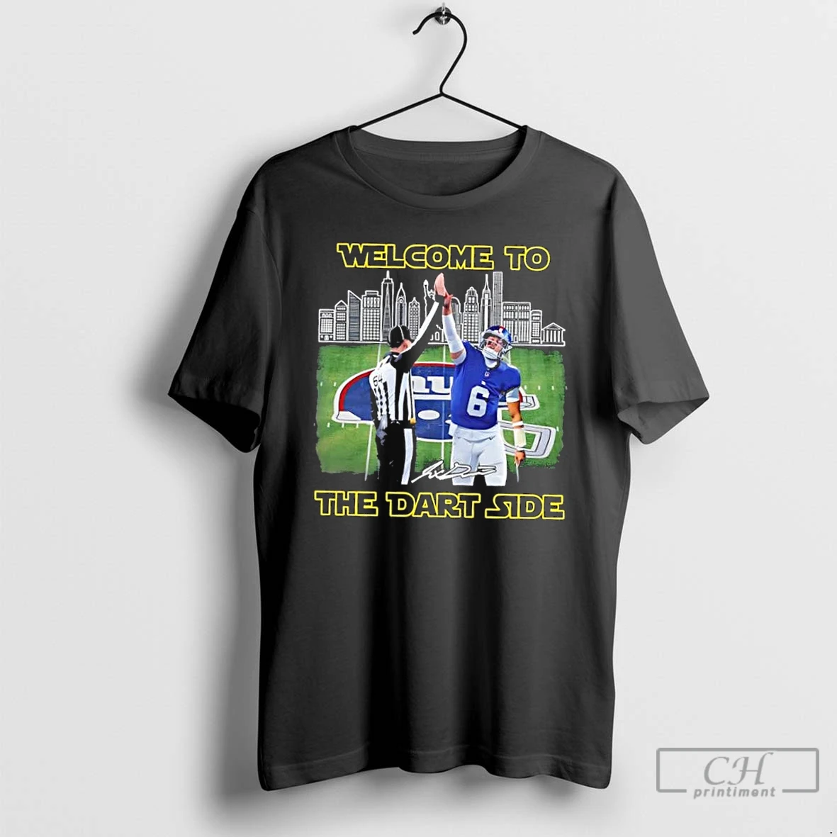 Classic New York Giants Jaxson Dart Welcome To The Dart Side Skyline T Shirts Hoodie