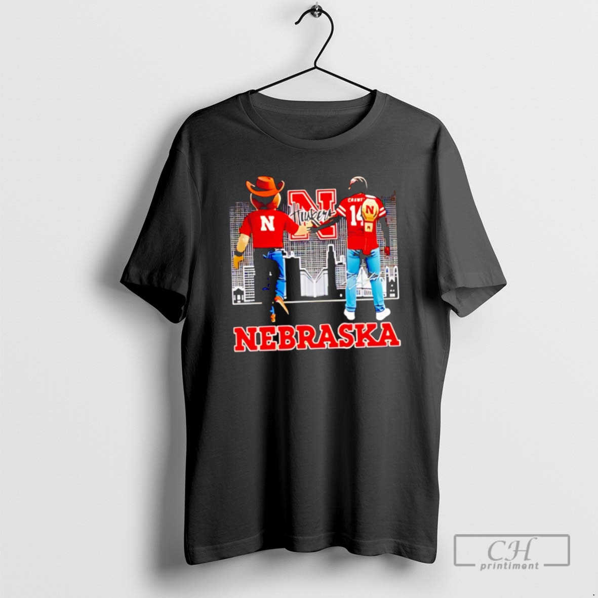 Classic Nice Nebraska Cornhuskers Danny Crawford Vs Mascot Skyline Signature Shirt Sweater Hoodie