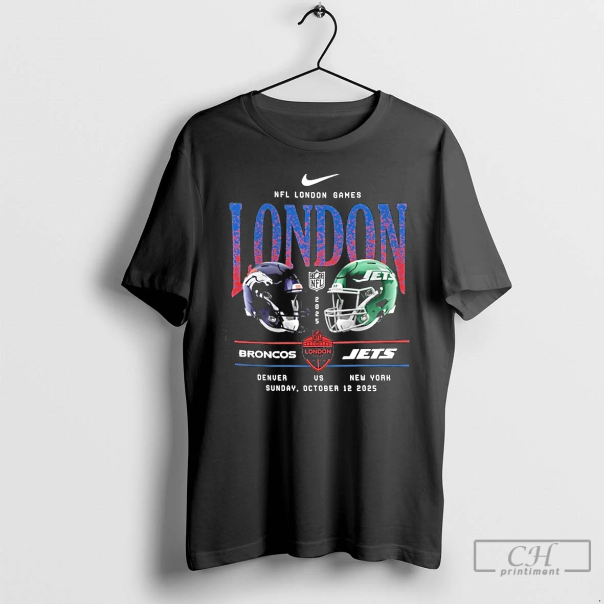 Classic Nike Nfl London Games 2025 Broncos Vs Jets Matchup T Shirts Hoodie