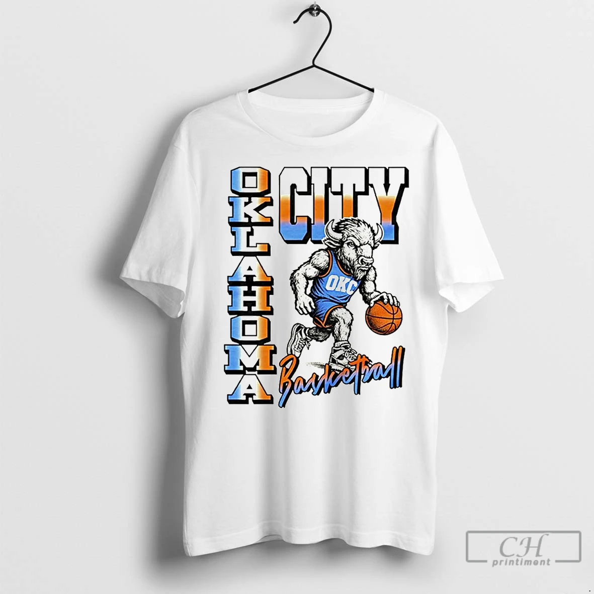 Classic Oklahoma City Thunder Mascot Post Moves Basketball T Shirt