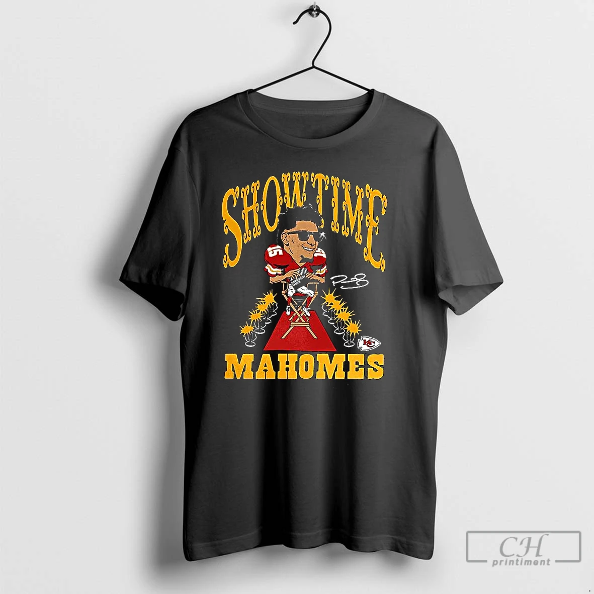 Classic Patrick Mahomes Kansas City Chiefs Football Caricature Player Graphic Signature T Shirts Hoodie