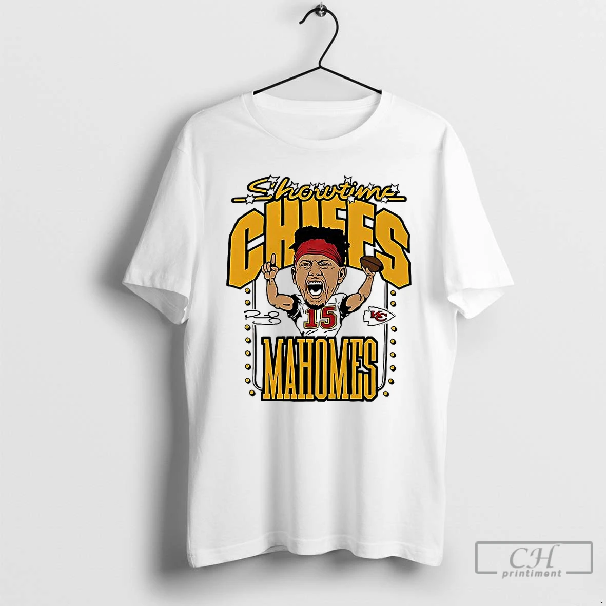 Classic Patrick Mahomes Kansas City Chiefs Football Showtime Caricature Signature T Shirts Hoodie
