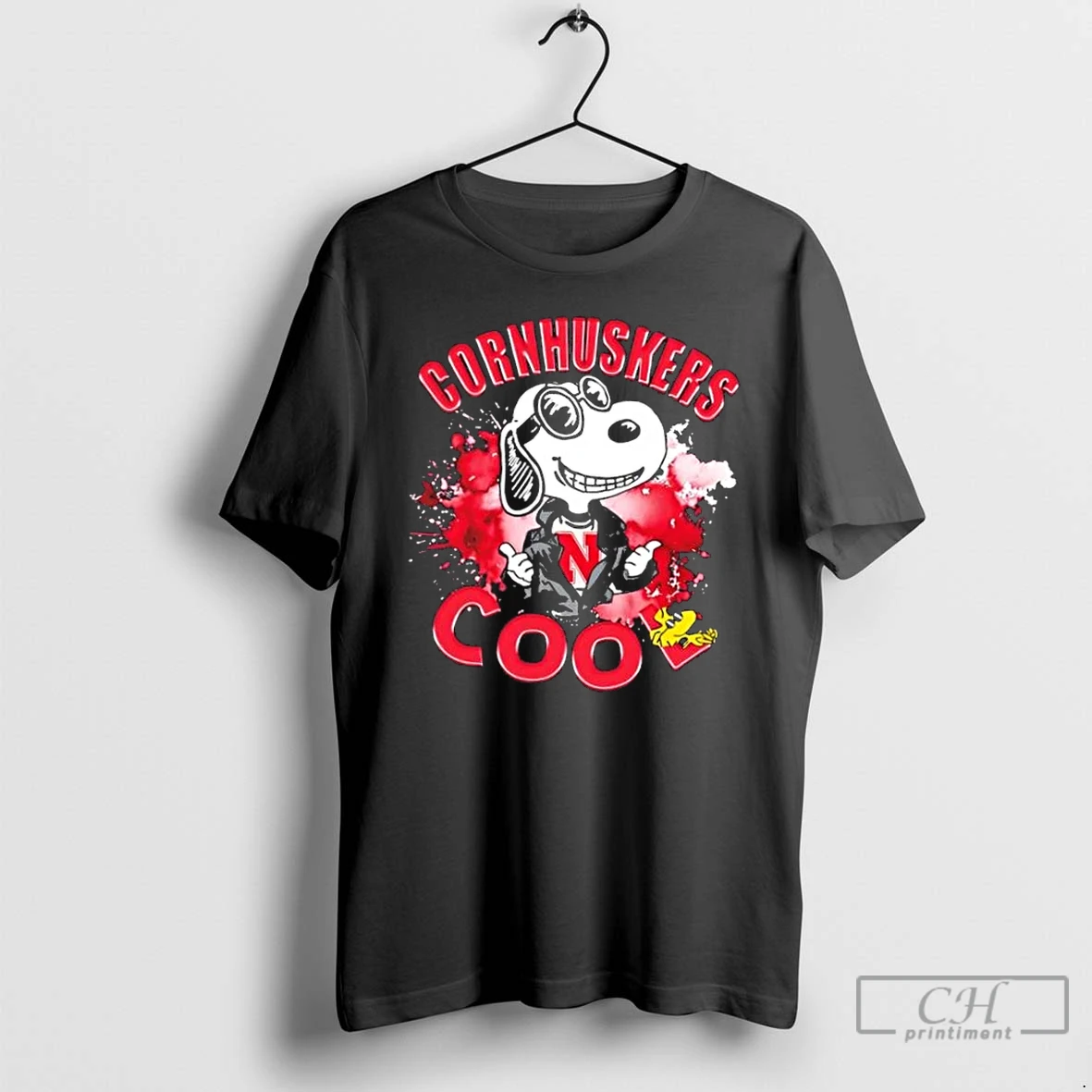 Classic Peanuts Snoopy X Nebraska Cornhuskers Football Cool T Shirts Hoodie