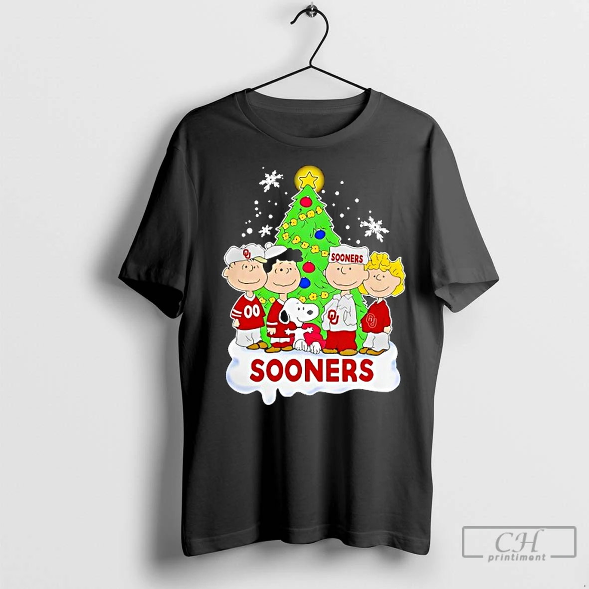 Classic Peanuts Characters Oklahoma Sooners Christmas T Shirt