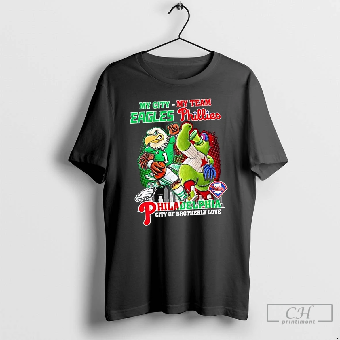 Classic Philadelphia My City My Team Eagles And Phillies City Of Brotherly Love T Shirts Hoodie Longsleeve