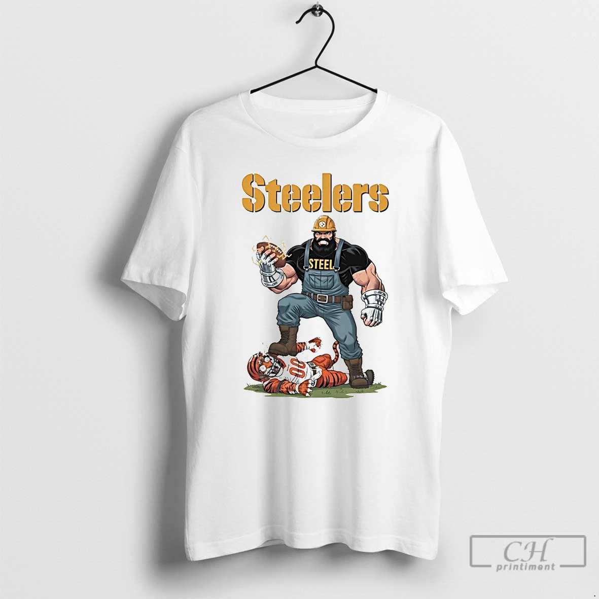 Classic Pittsburgh Steelers Tread On Cincinnati Bengals Mascot T Shirts Hoodie