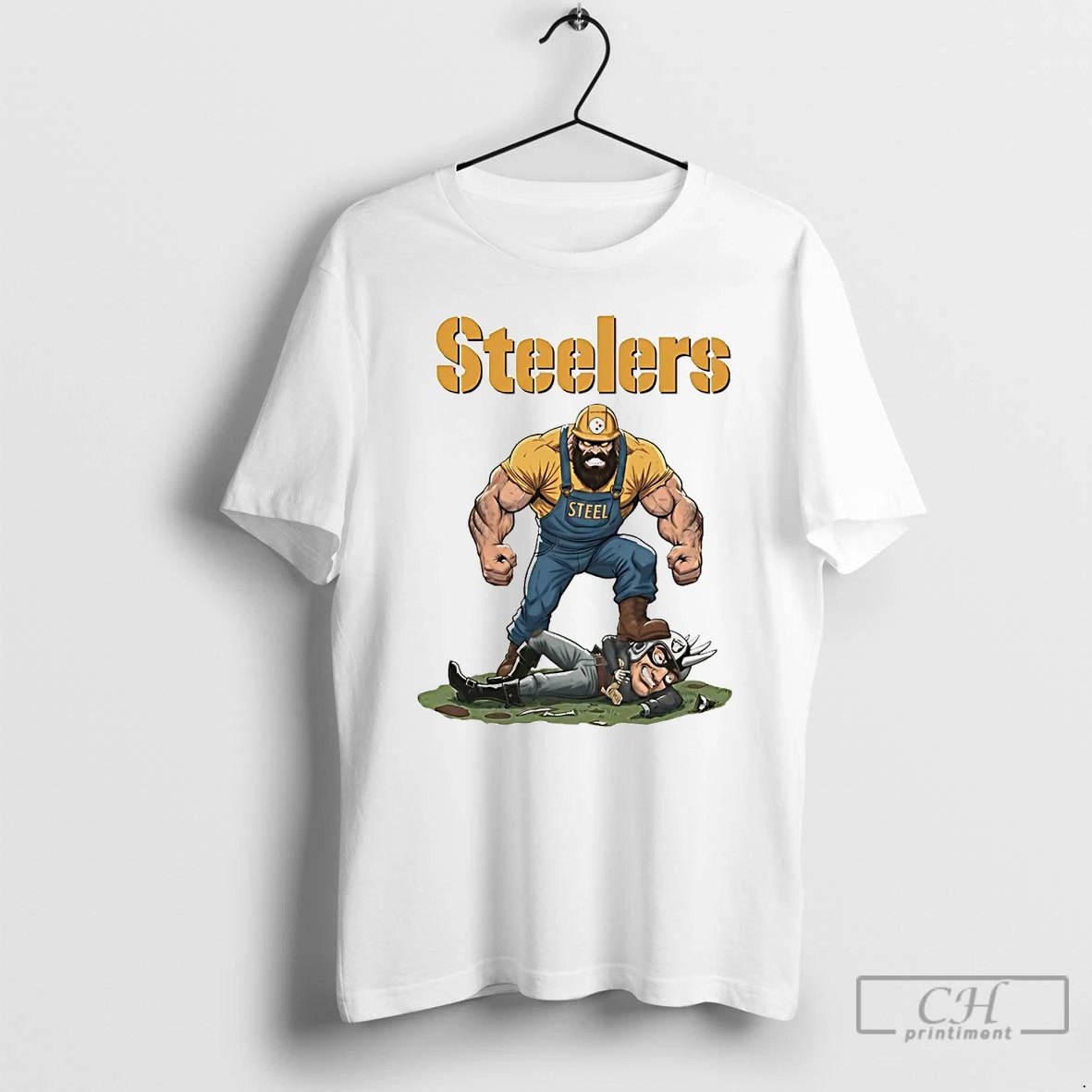 Classic Pittsburgh Steelers Tread On Las Vegas Raiders Mascot T Shirts Hoodie