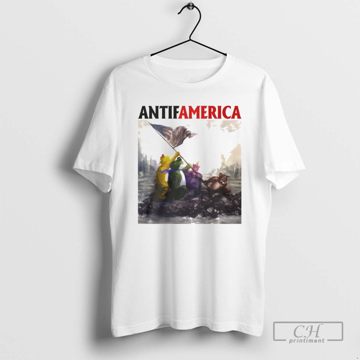 Classic Portland Frog Antifamerica Animal Flag Shirt Sweater Hoodie