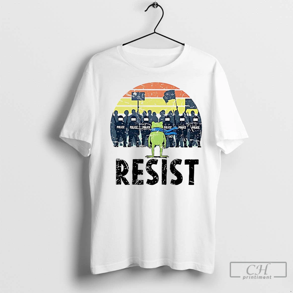 Classic Portland Frog Protester Resist T Shirt
