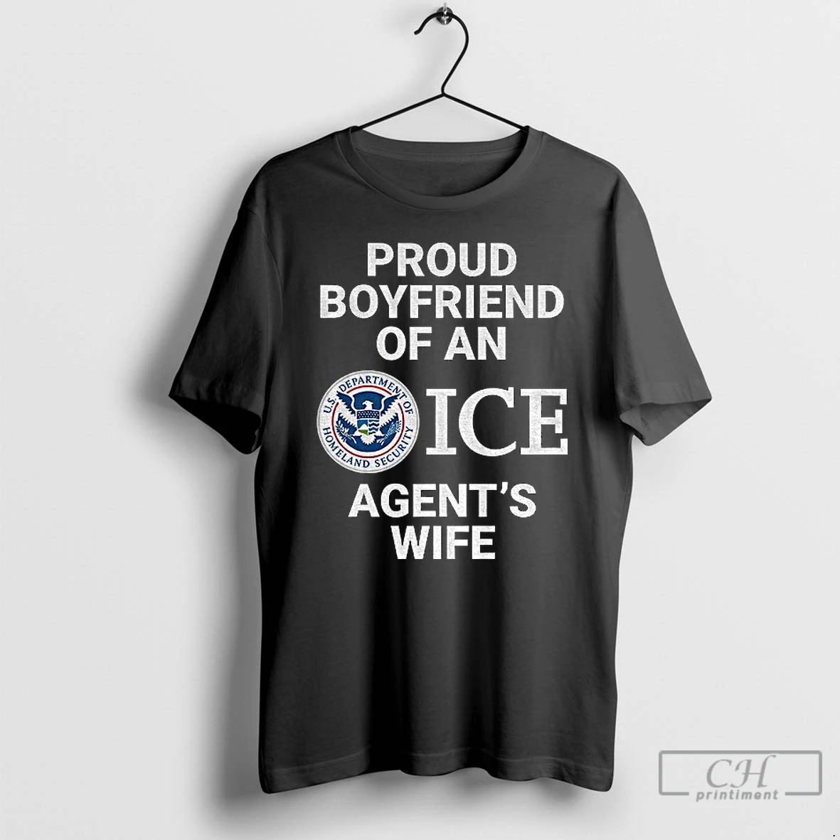 Classic Proud Boyfriend Of An Ice Agents Wife Logo T Shirts Hoodie
