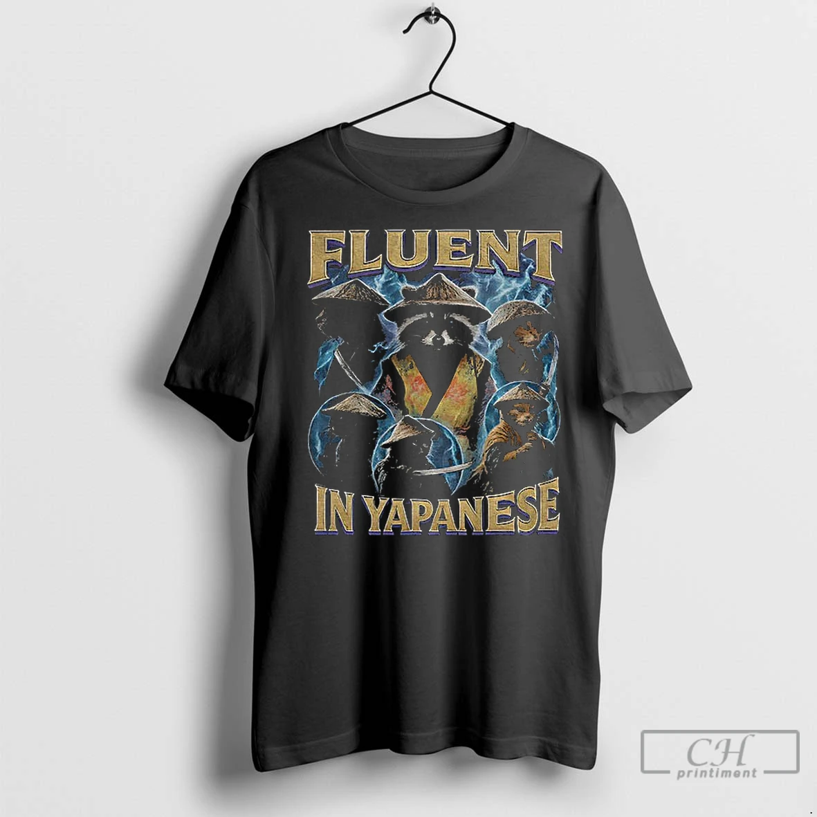 Classic Raccoon Fluent In Yapanese Graphic Meme T Shirt