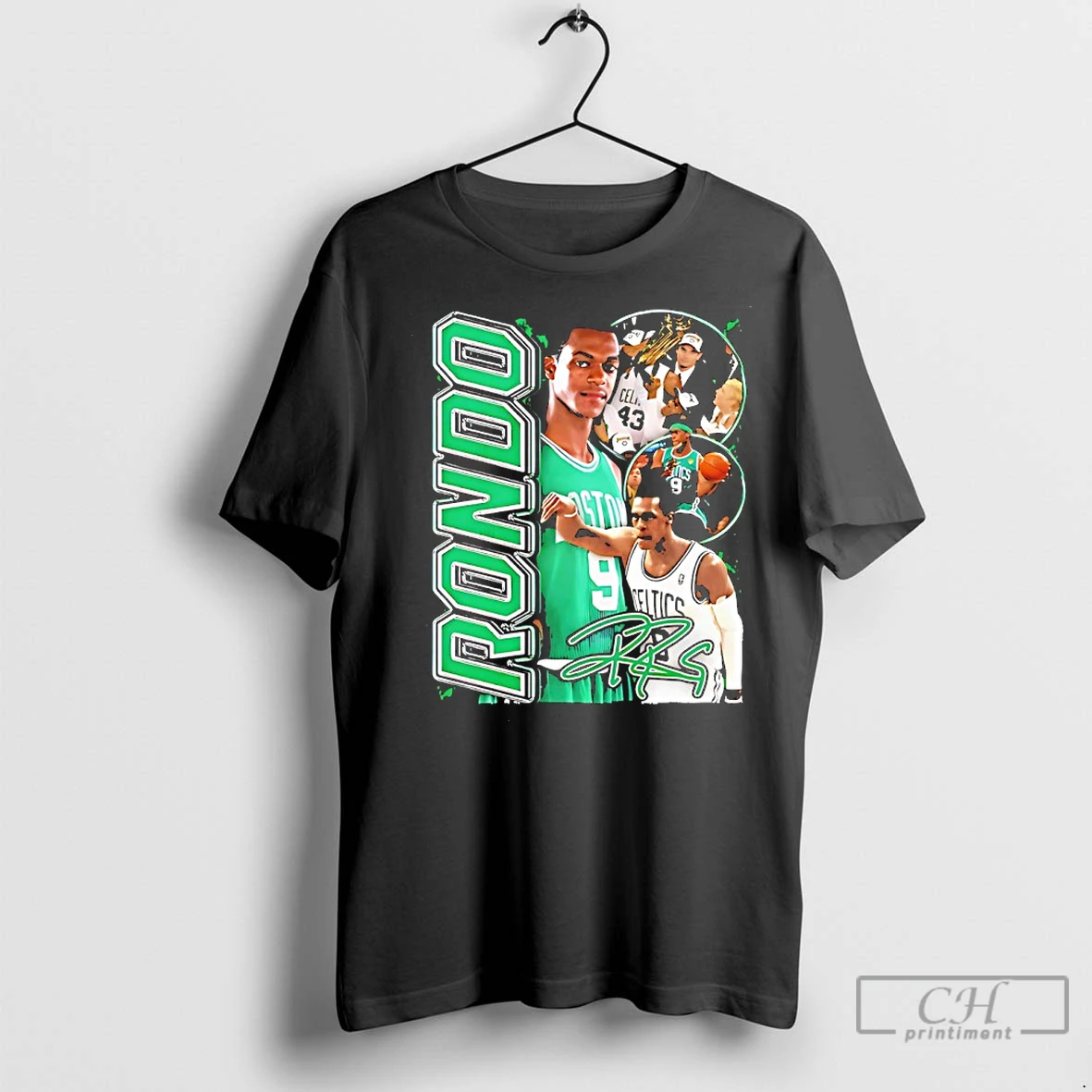 Classic Rajon Rondo Boston Celtics Signature Vintage T Shirt