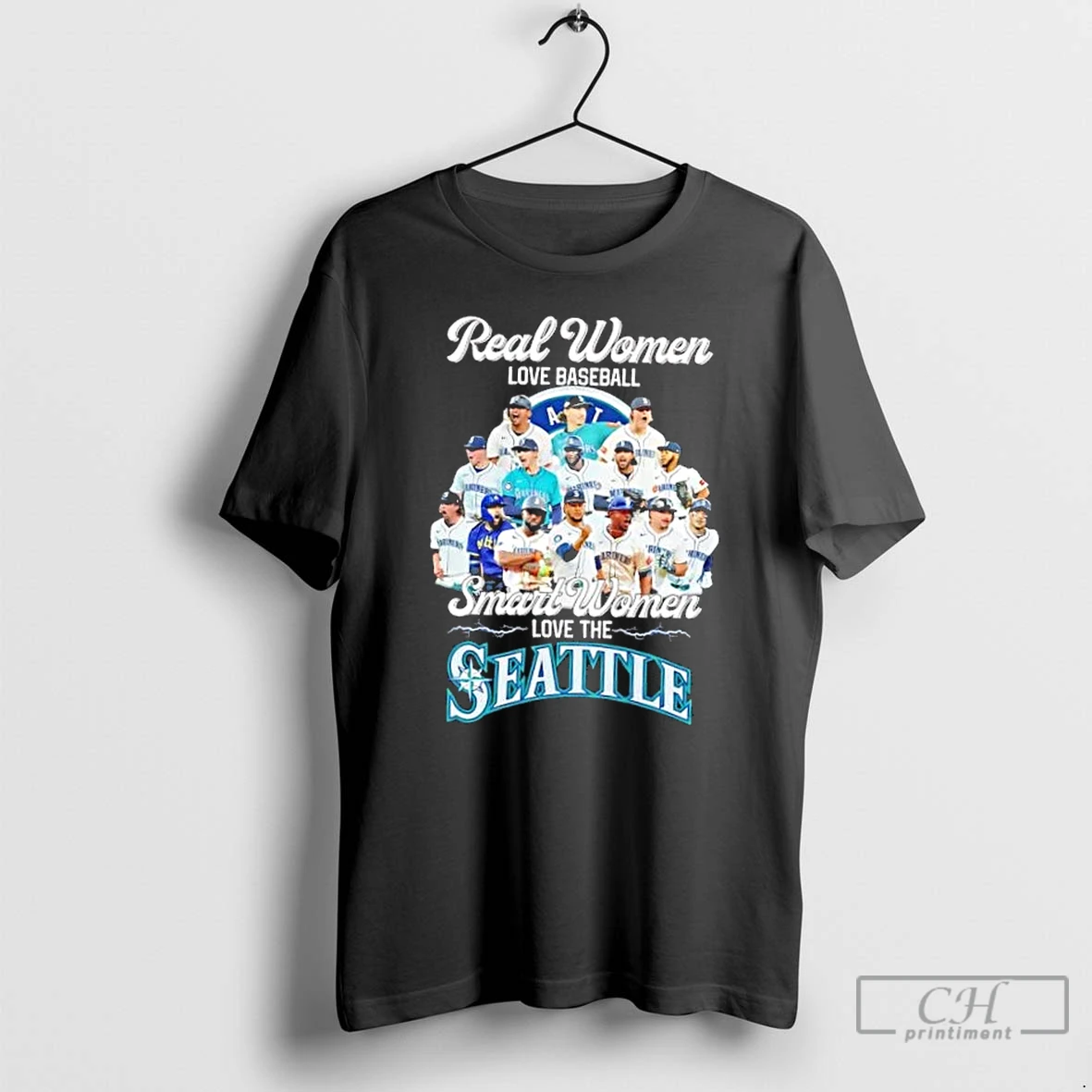 Classic Real Women Love Baseball Smart Women Love The Seattle Mariners Baseball Players T Shirts Hoodie