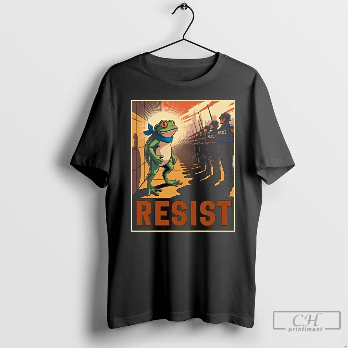 Classic Resist Police Portland Frog Protest Vintage T Shirts Hoodie