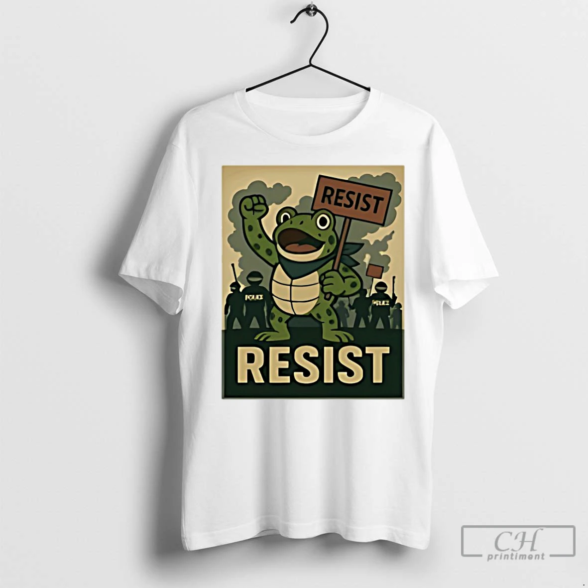 Classic Resist Portland Frog Stand With Frog Digital Protest T Shirt