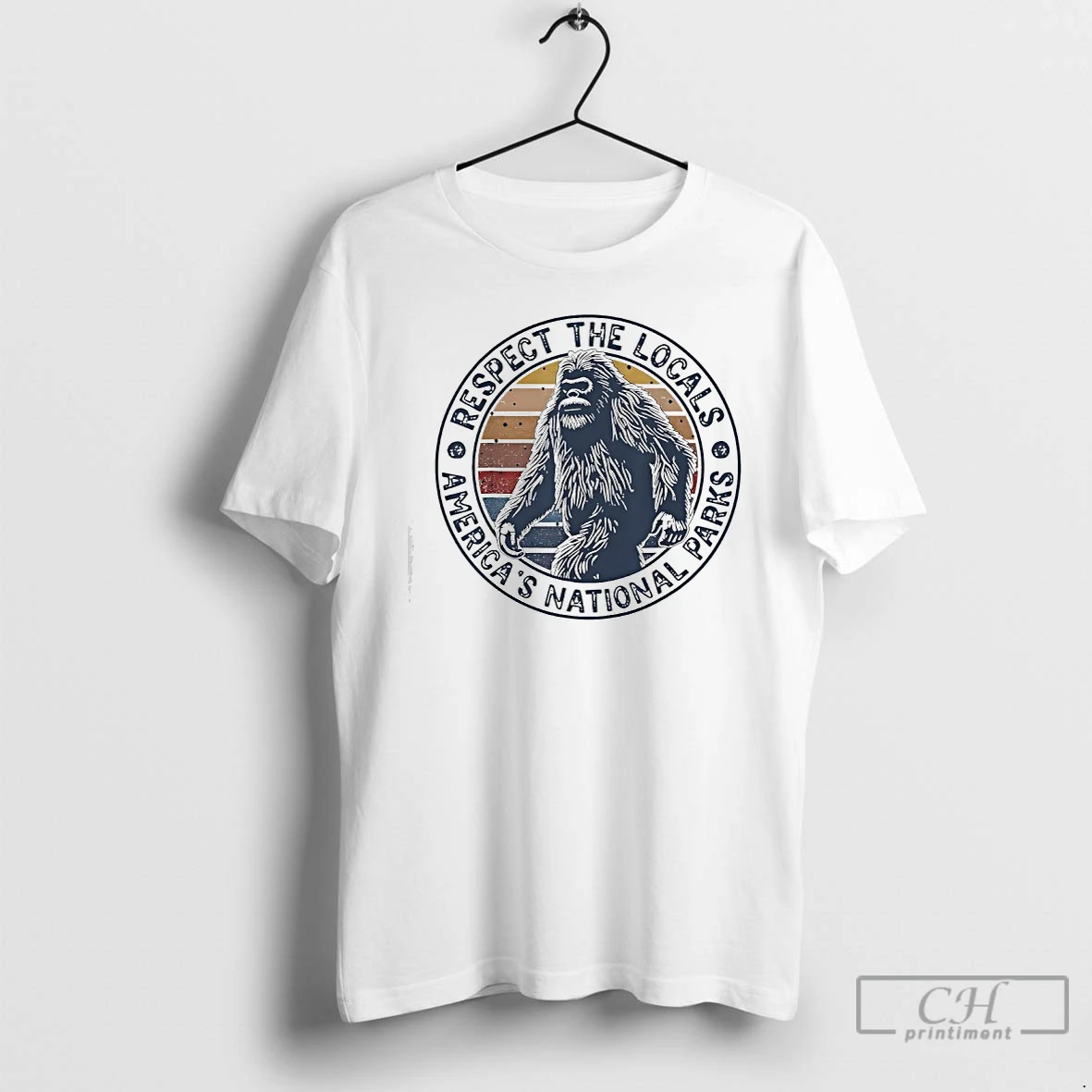 Classic Respect The Locals Americas National Parks Bigfoot Vintage T Shirts Hoodie