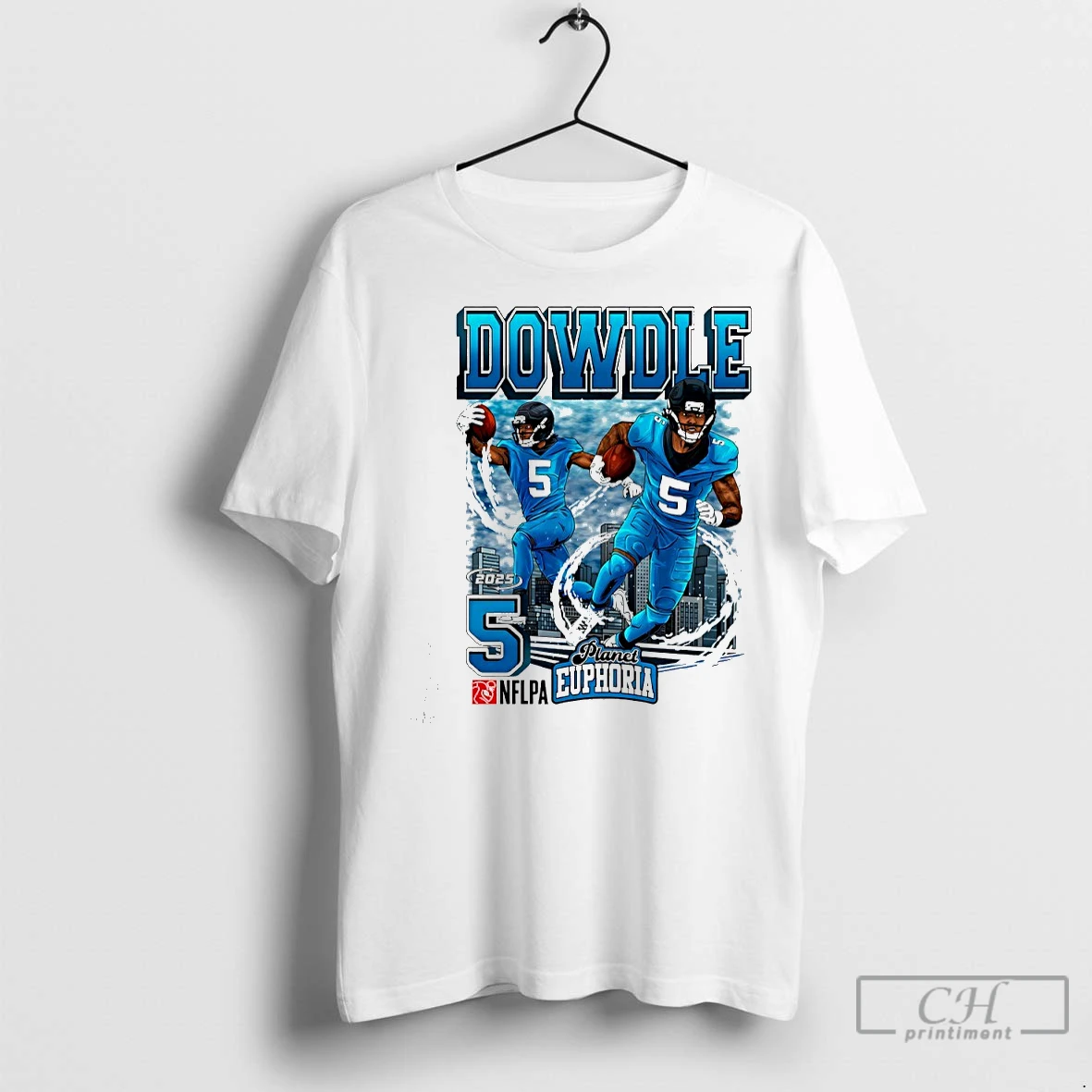 Classic Rico Dowdle 5 Carolina Panthers Football Running Back Comic T Shirt