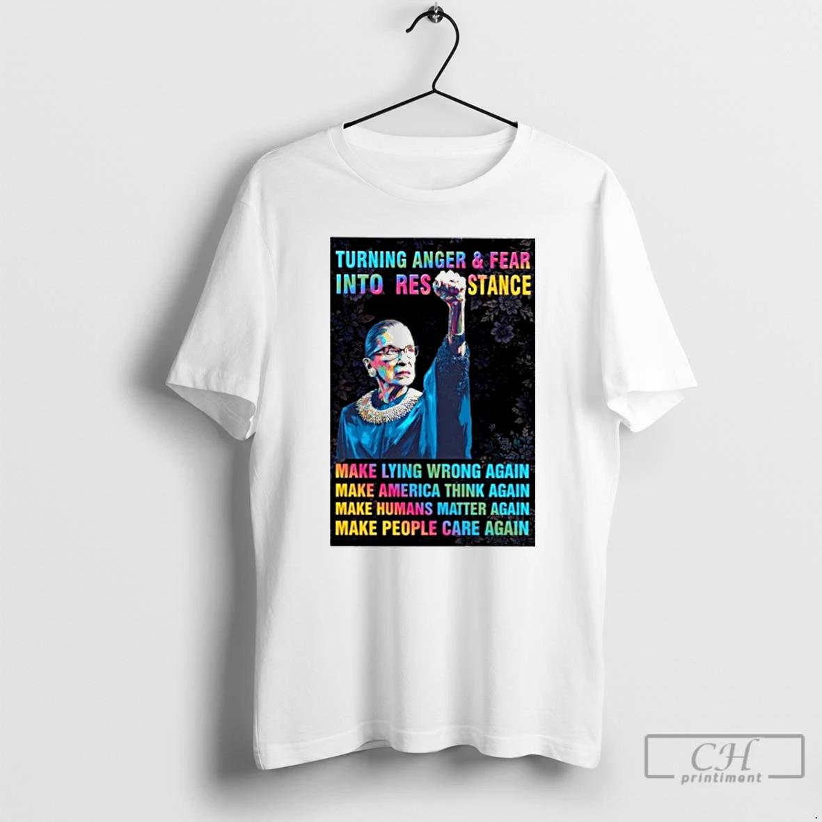 Classic Ruth Bader Ginsburg Turning Anger Fear Into Resistance T Shirts Hoodie