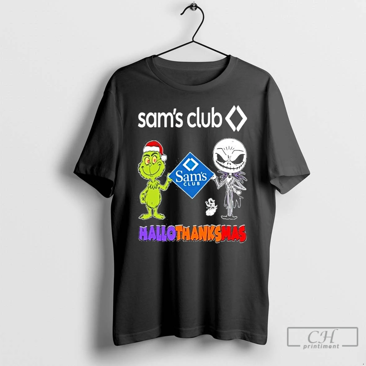 Classic Sams Club Santa Grinch X Jack Friends Fist Bump Hallothanksmas T Shirts Hoodie