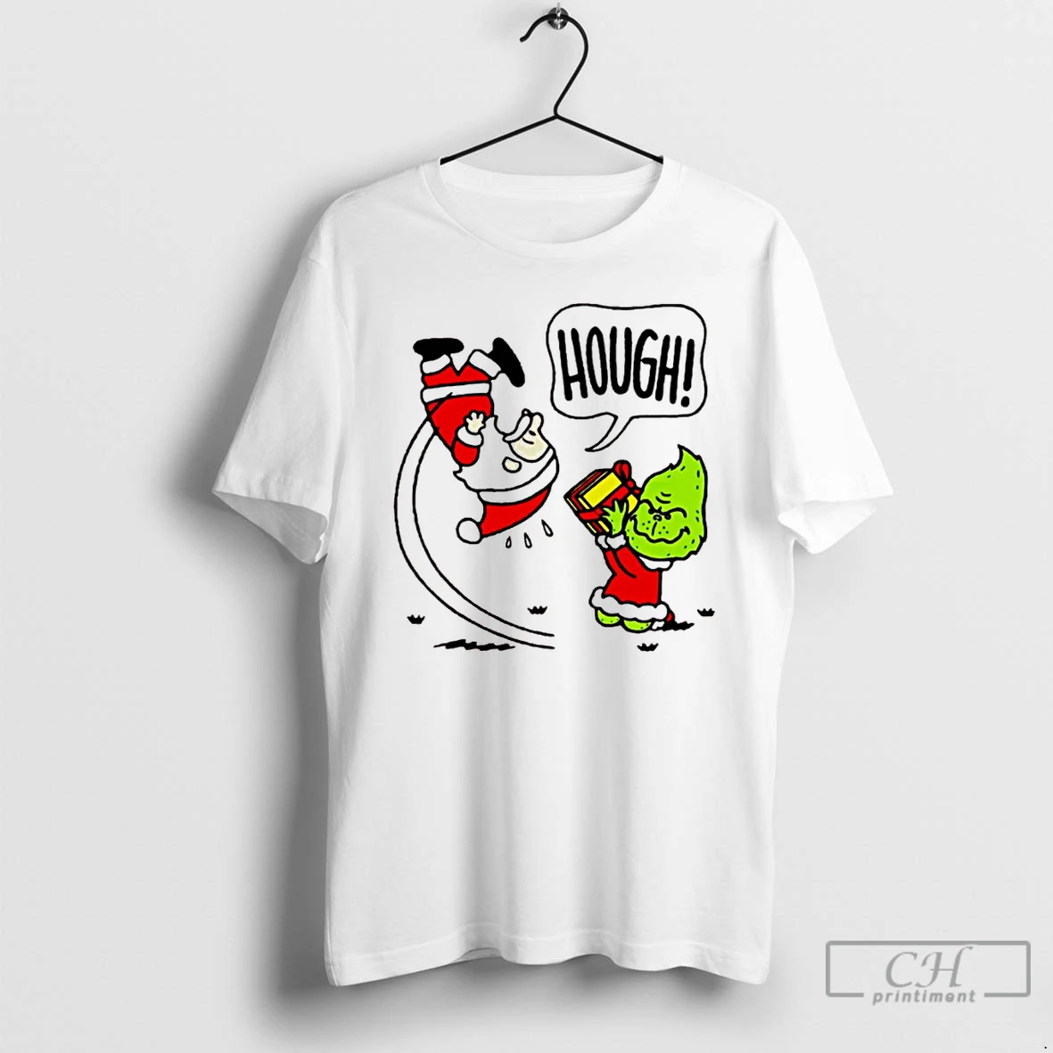 Classic Santa Claus And The Grinch X Peanuts Not Your Gift Hough Christmas White T Shirts Hoodie