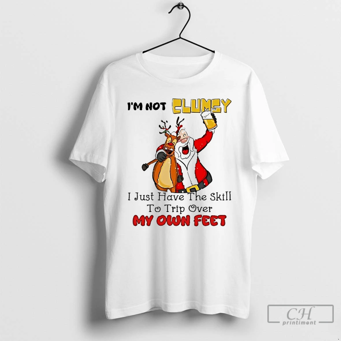 Classic Santa Im Not Clumsy I Just Have The Skill To Trip Over My Own Feet Christmas T Shirts Hoodie