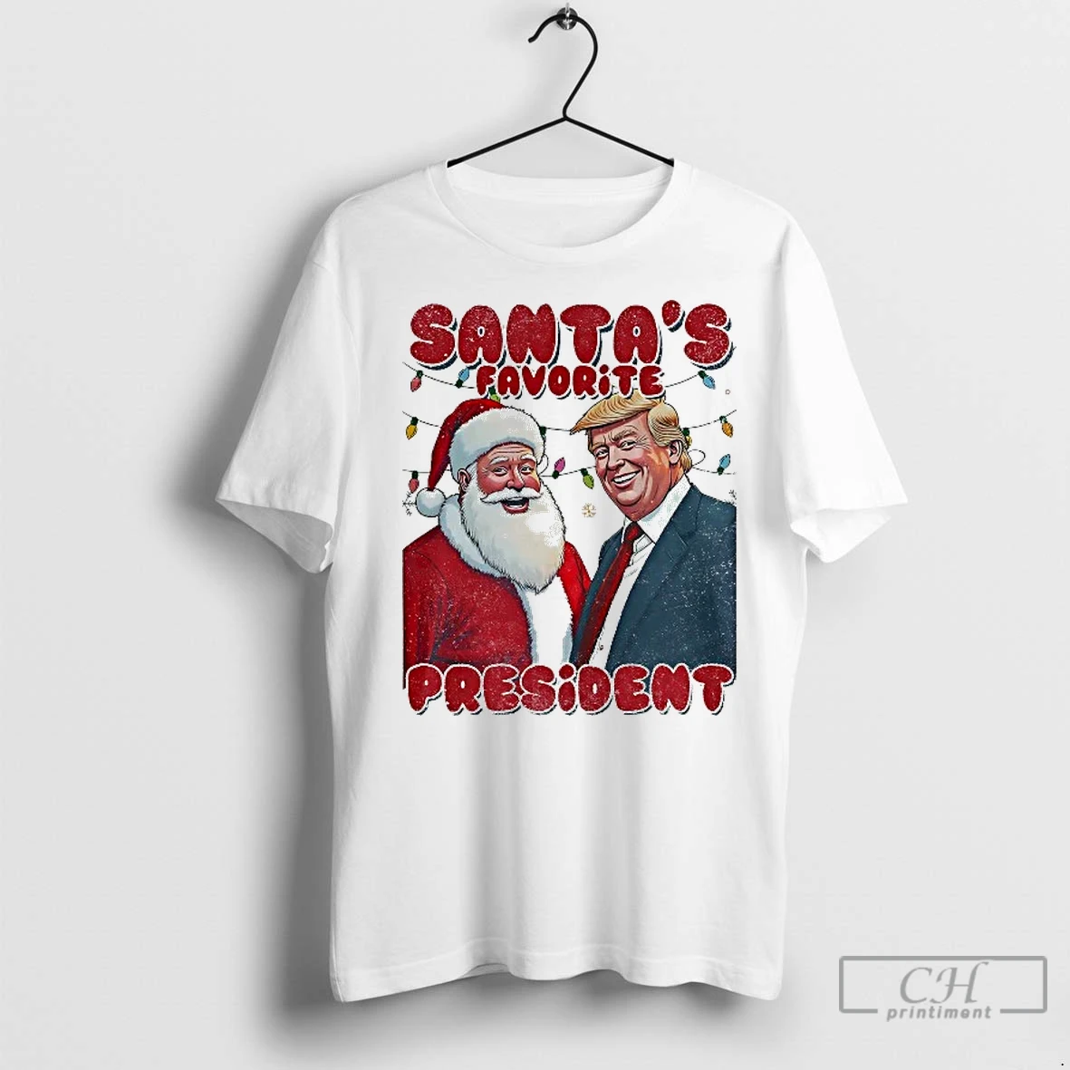 Classic Santas Favorite President Donald Trump Christmas Lights T Shirt