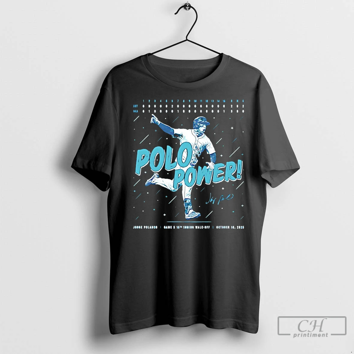 Classic Seattle Jorge Polanco Polo Power Game 5 15th Inning Walk Off T Shirt