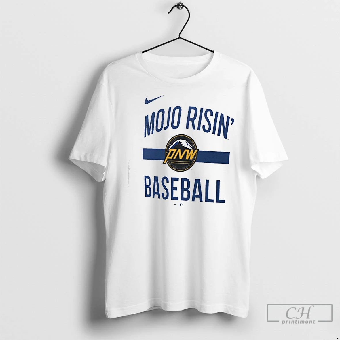Classic Seattle Mariners Mojo Risin Baseball Nike City Connect Arched Team Phrase T Shirt