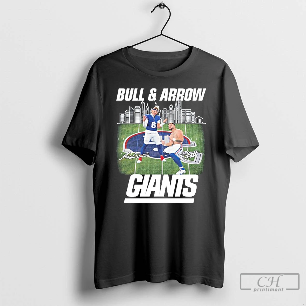 Classic Skattebros Bull Arrow New York Giants T Shirts Hoodie