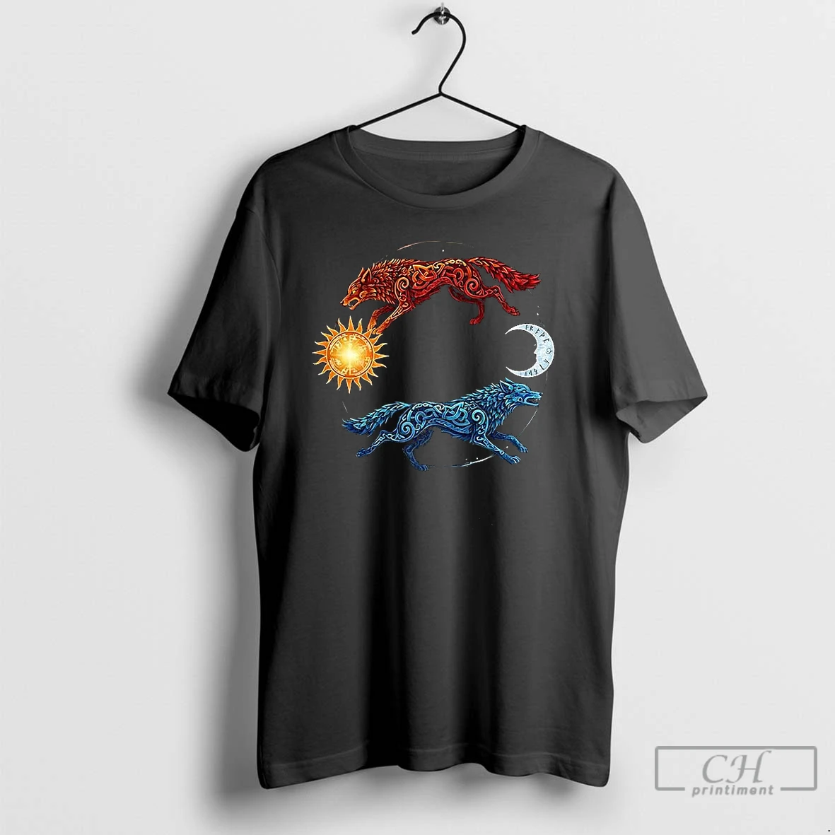 Classic Skoll And Hati Ragnarok Norse Mythology T Shirts Hoodie