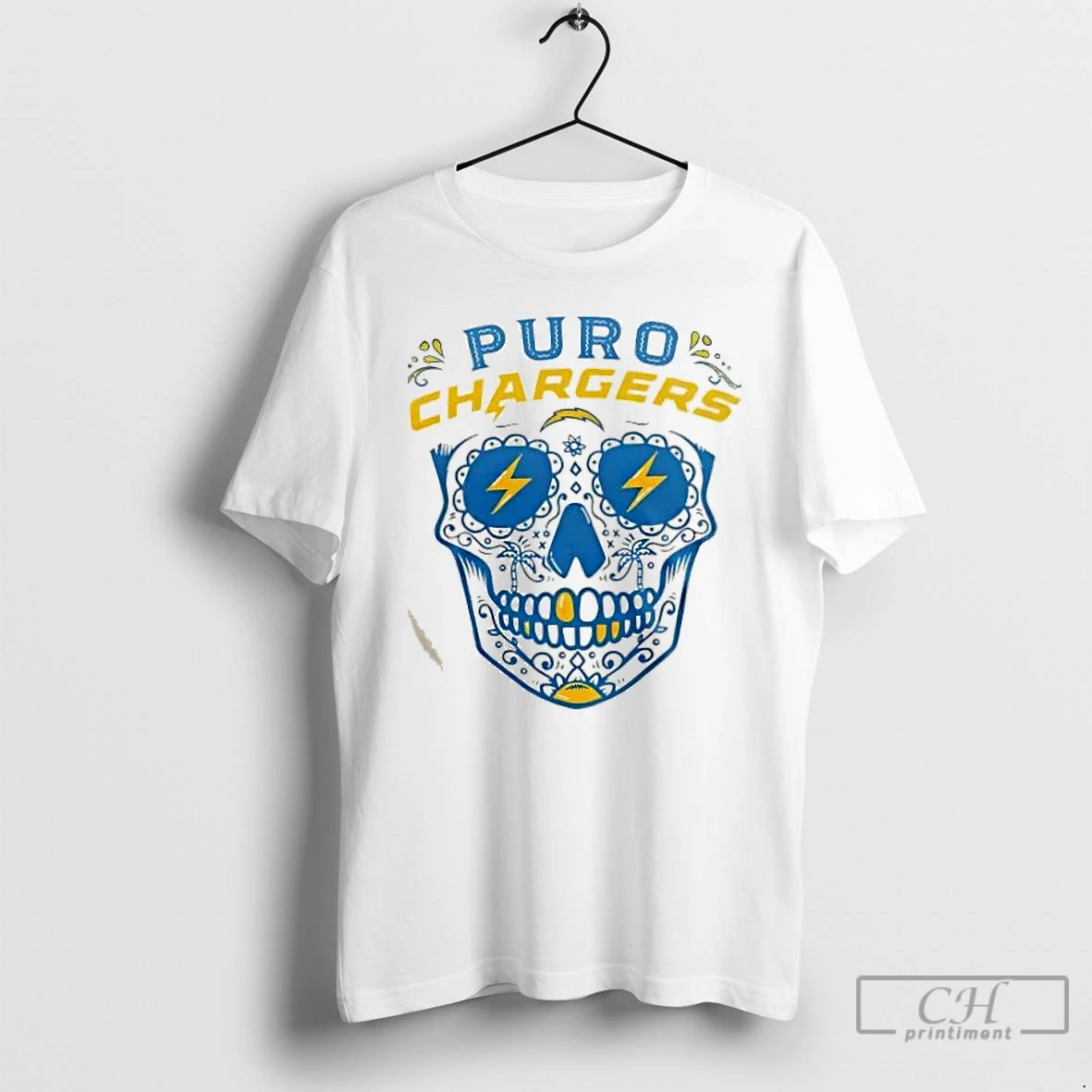 Classic Skull Floral La Chargers 2025 Latino Heritage Month Puro Chargers 2 Sided T Shirts Hoodie Longsleeve