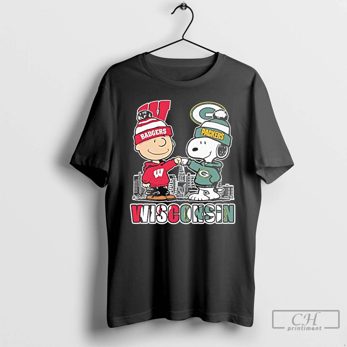 Classic Snoopy And Charlie Brown X Wisconsin Sports Packers And Badgers T Shirts Hoodie